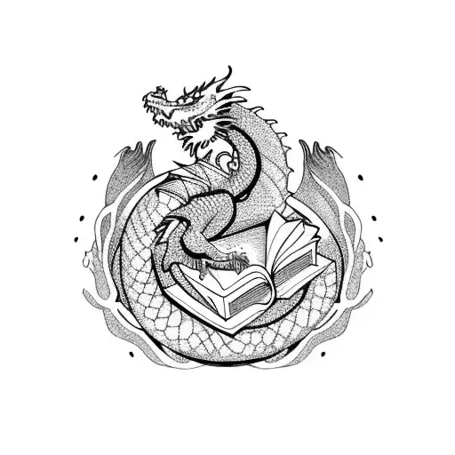 Dragon Emerging From A Book