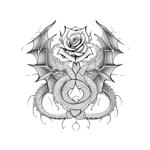 Dragon With Rose