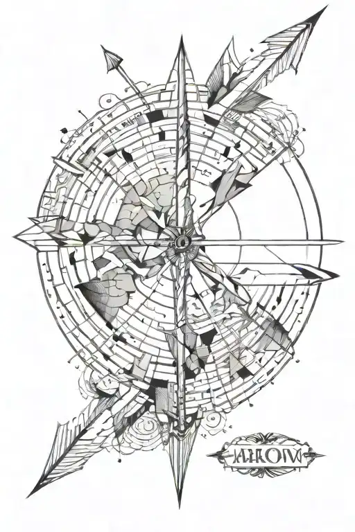 Arrow Design Compas And World Map