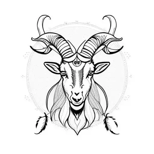 Tribal Goat With Dreamcatcher