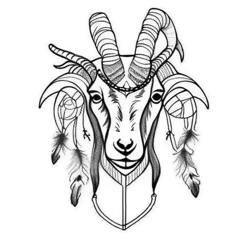 Goat Tribal With Dreamcatcher