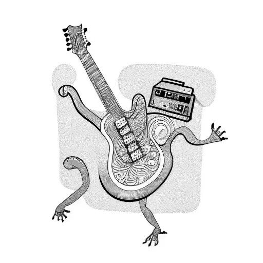 Guitar Chameleon Punk Jumping