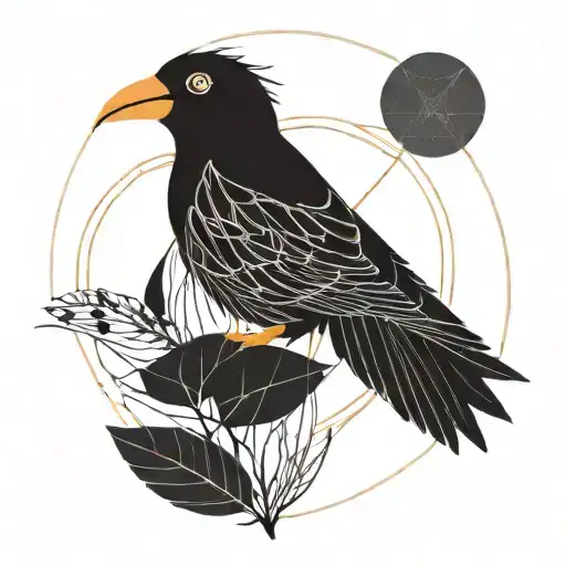 A Bird Of Paradise With Sacred Geometry Patterns As Its Feathers