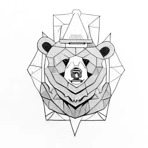 Bear Head Wit Knives And Cook Hat