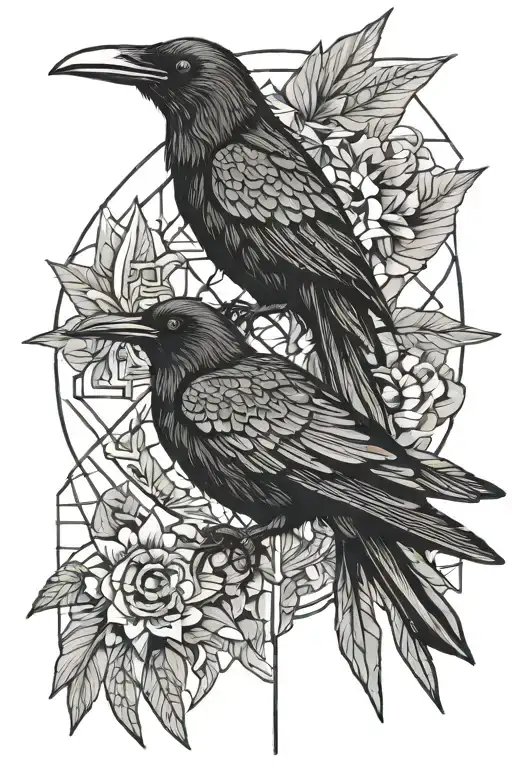 Raven Colibri Sun Moon Merging Together Symbolizing