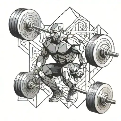 Abstract Geometric Design Representing The Adrenaline Rush Of Weightlifting