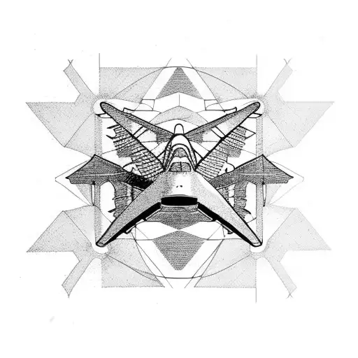 Airplane Sillhouette Engineering Drawing