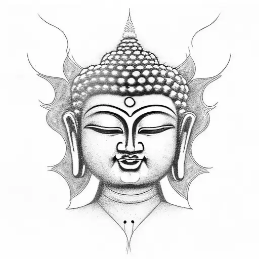 I Need A Toatto That Faces Back Side Of Buddha And Surronded By The Universe