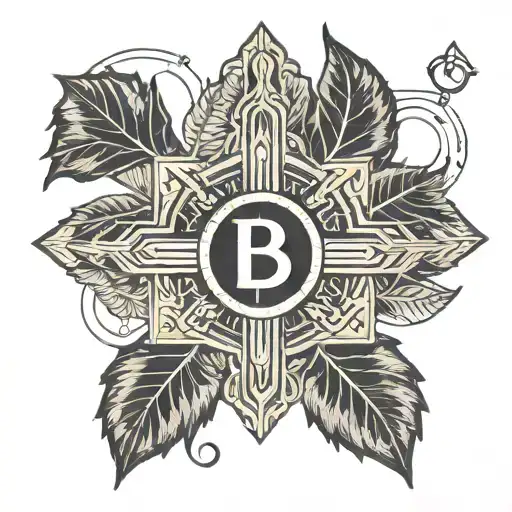 A Roman Leaf Crown With A Small Bitcoin Symbol On Top And A Bigger Cross In The Middle