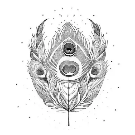 Peacock Feather Intertwined With Running Shoes