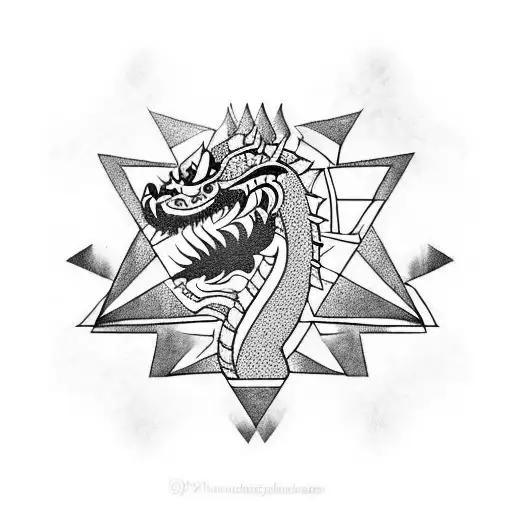 Aztec Dragon On Aztec Pyramid