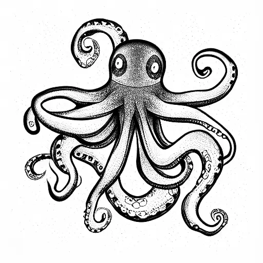 Black And White Octopus