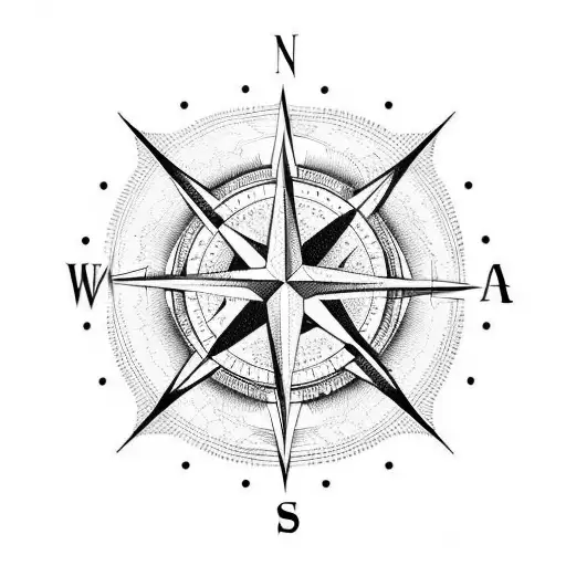 Compass With Mountains