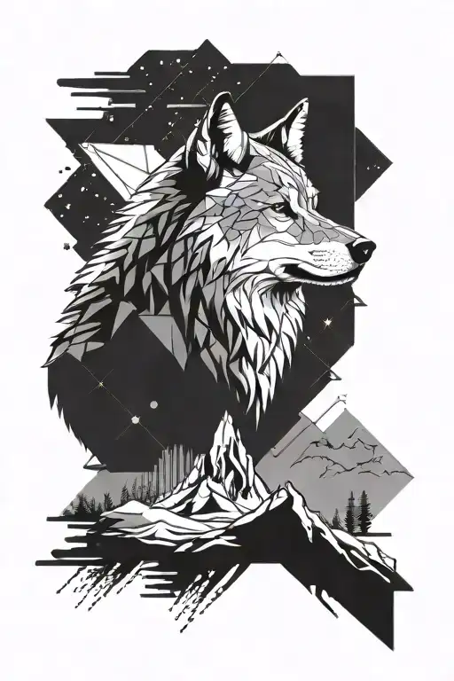 Design A Tattoo Featuring A Wolf Howling In The South African Wilderness