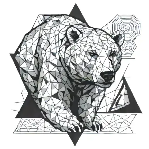 A Triangle With The Silhouette Of A Polar Bear Inside The Triangle
