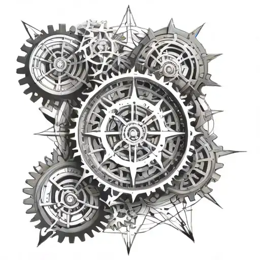 Gears Compass Design Incorporating Elements Of Technology