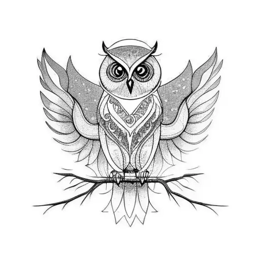 Owl Fused With Phoenix