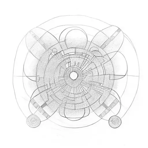 Three Circles And A Line From One Of The Circle's Center To The Third One