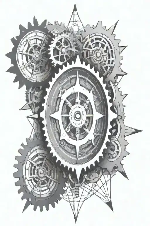 Gears Compass Design Incorporating Elements Of Technology