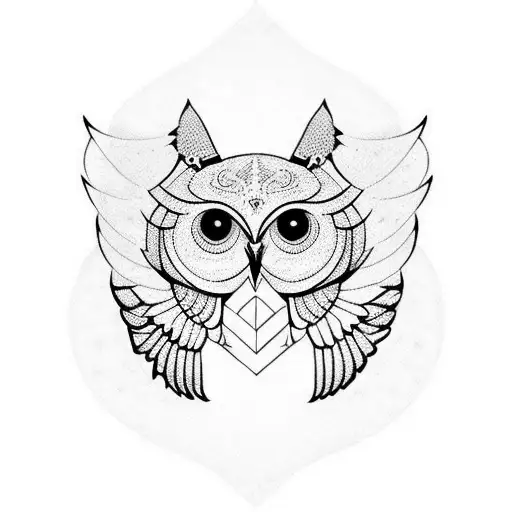 A Geometric Owl With Closed Wings