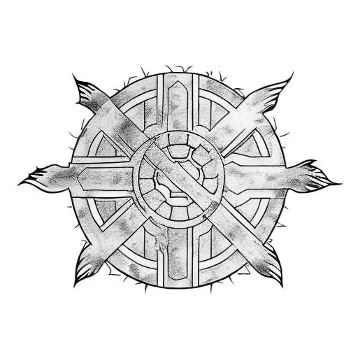 Abstract Tattoo Of Ninja Turtles Raphael In Black