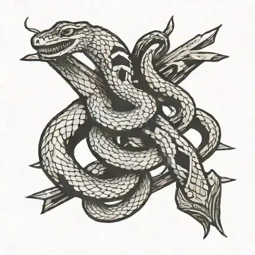 Japanese Snake Around A Stick