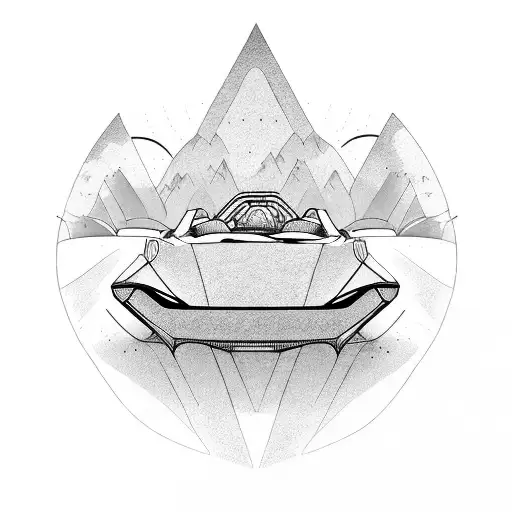 A Sleek And Futuristic Car Speeding Through A Mountain Pass