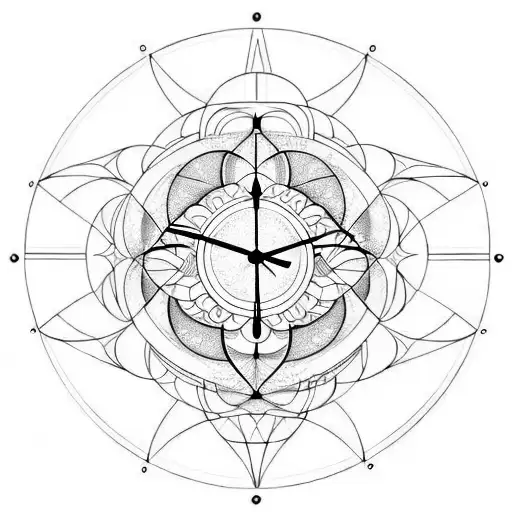 Clock Melting Into Sacred Geometry