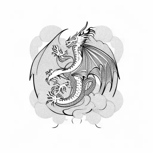Dragon With Phoenix