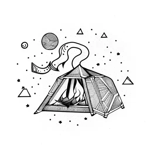 Campfire With Capricorn Constellation