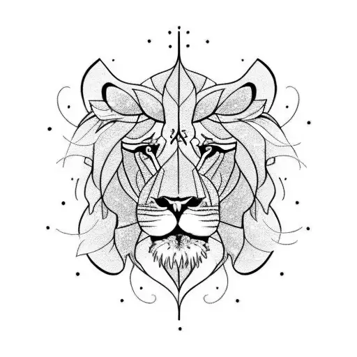 A Majestic Lion And A Delicate Rose Entwined Together