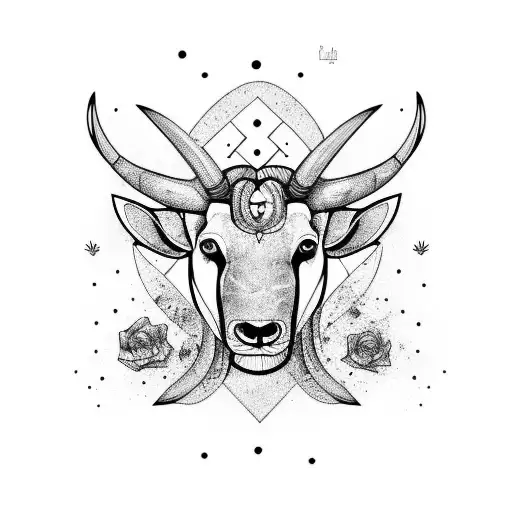 Ikea Picture With Dear But Just With Taurus Just Black Line