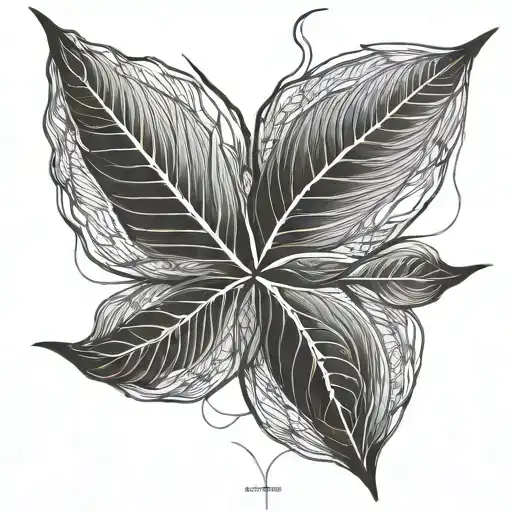 Leaf Eye Looking Straight Line