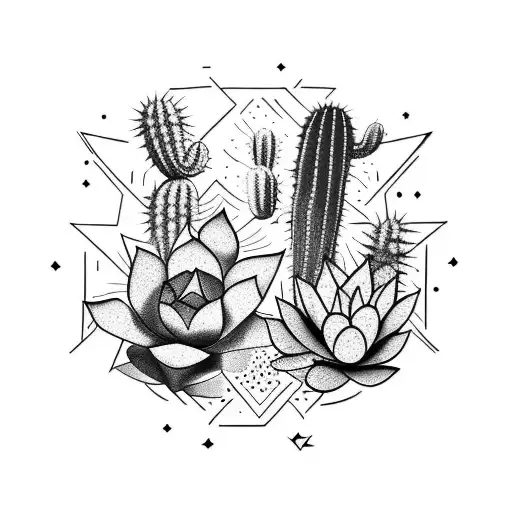 Cactus Et Signe Pique