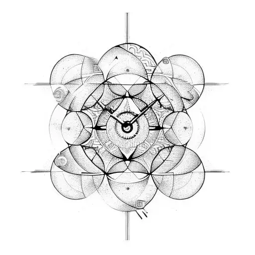 Clock Melting Into Sacred Geometry