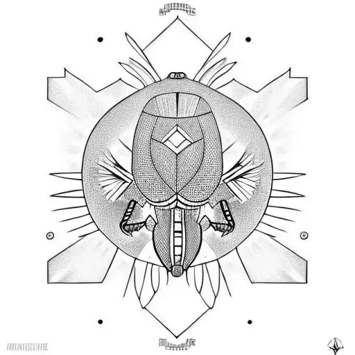 Firefly Mixed With Egyptian Scarab Holding The Sun