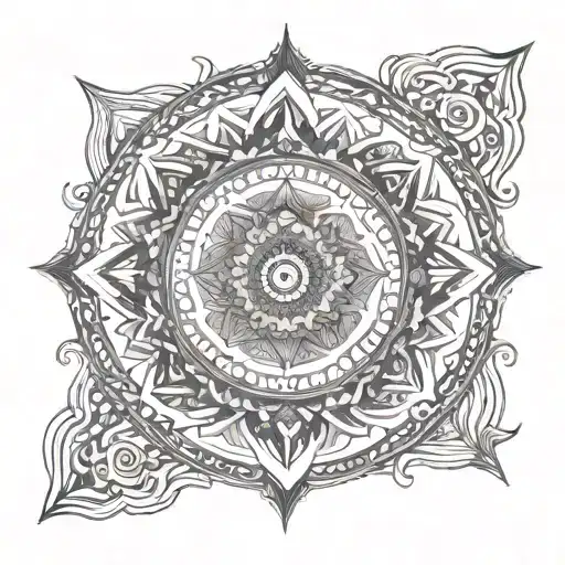 Mandala Design Moon Made Entirely Of Intricate Design