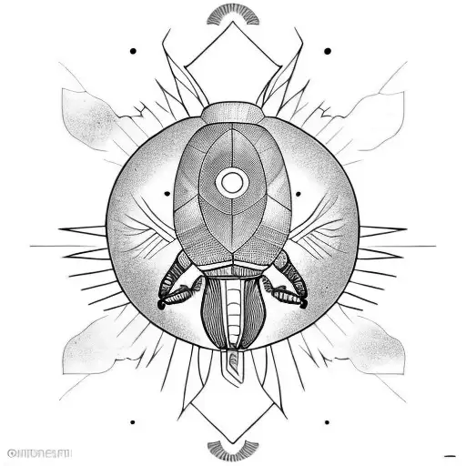Firefly Mixed With Egyptian Scarab Holding The Sun