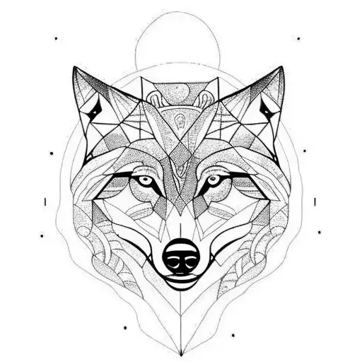 Wolf With A Bird And A Tree