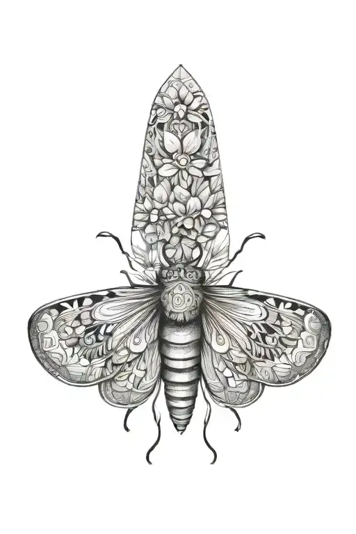 Deathmoth With A Crown Of Flowers