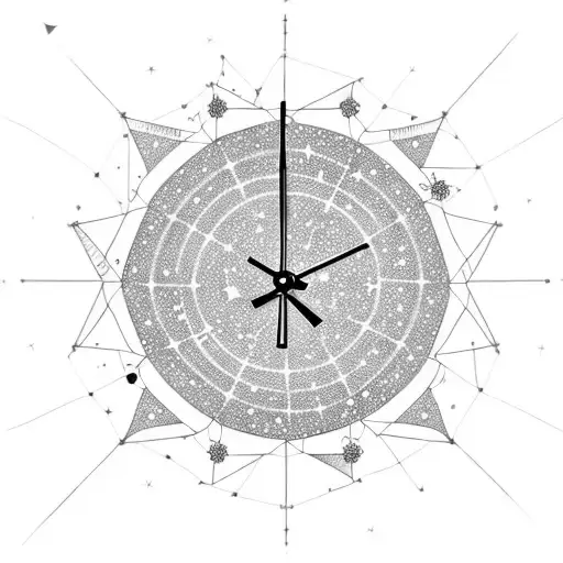 A Constellation Of Stars Forming The Shape Of A Clock