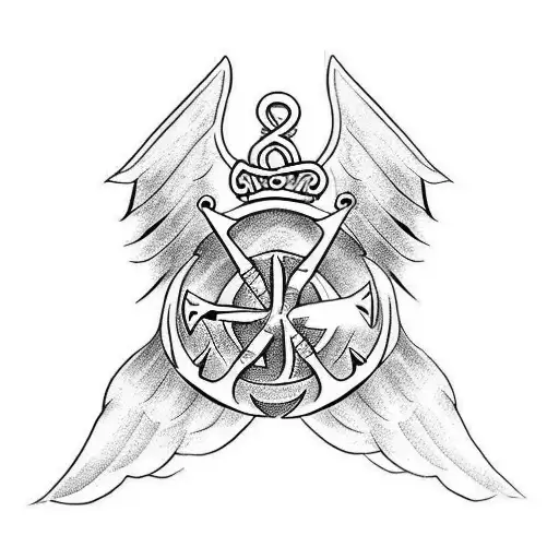 Anchor Crown And Wings