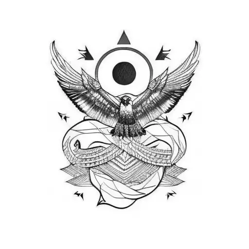 Mountan At The Background And An Eagle