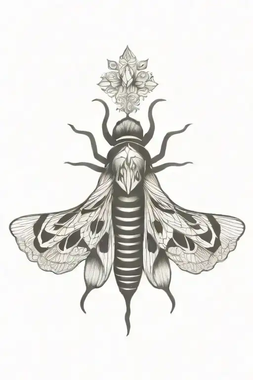 Deathmoth With A Crown Of Flowers