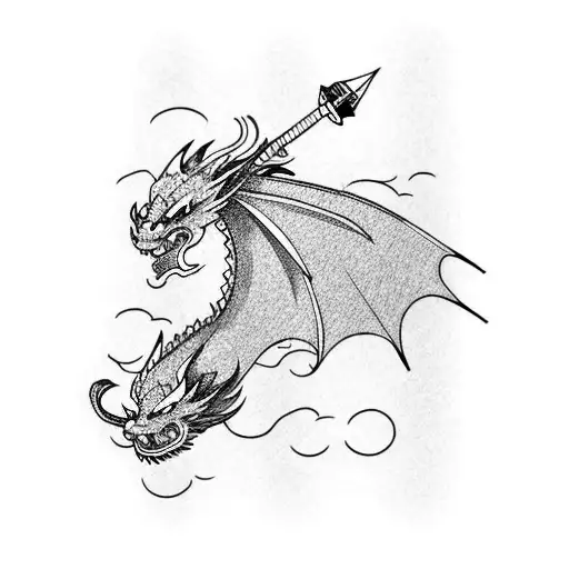 Dragon Wrapped Around An Arrow
