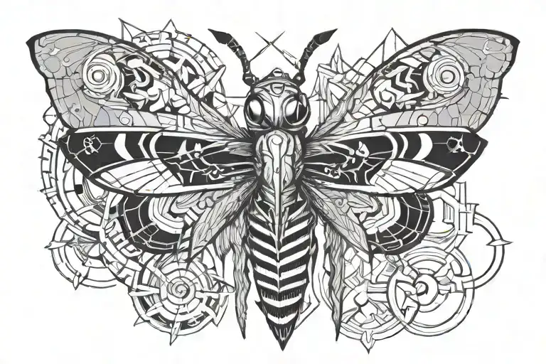 Deathmoth With Sword Through Head