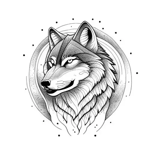 A Wolf Howling At The Moon In A Mystical And Dreamy Setting