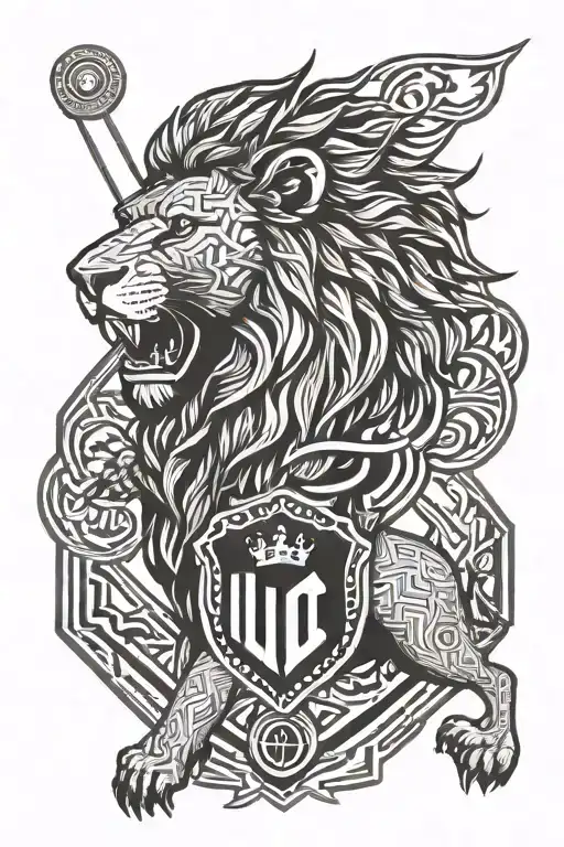 Lion Roaring With Athletic Club Bilbao Badge Incorporated