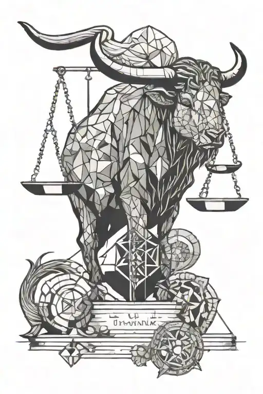 Scale Of Justice With Taurus Zodiac Sign Incorporated