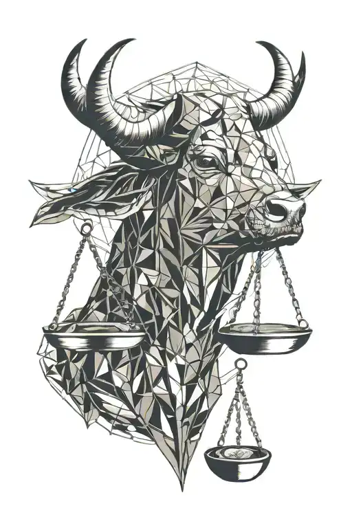 Scale Of Justice With Taurus Zodiac Sign Incorporated